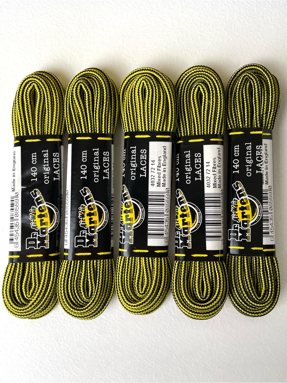 Vintage Dr. Martens Black Yellow Round Laces 55”